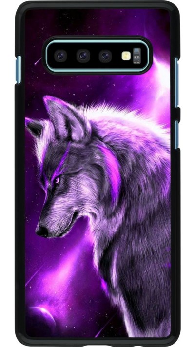 Hülle Samsung Galaxy S10+ - Purple Sky Wolf