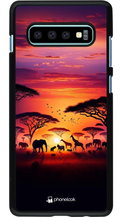 Samsung Galaxy S10+ Case Hülle - Safari Sonnenuntergang Wildtiere