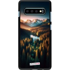 Samsung Galaxy S10+ Case Hülle - Sonnenuntergang Waldsee