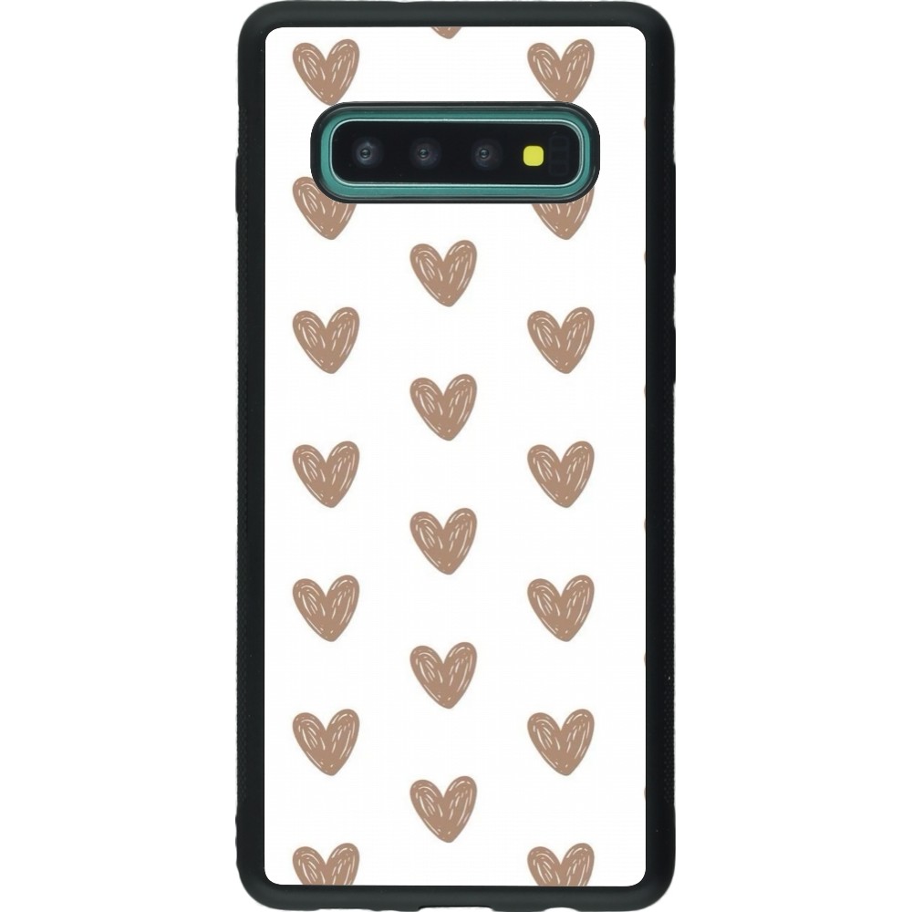 Samsung Galaxy S10+ Case Hülle - Silikon schwarz Autumn 2024 brown hearts