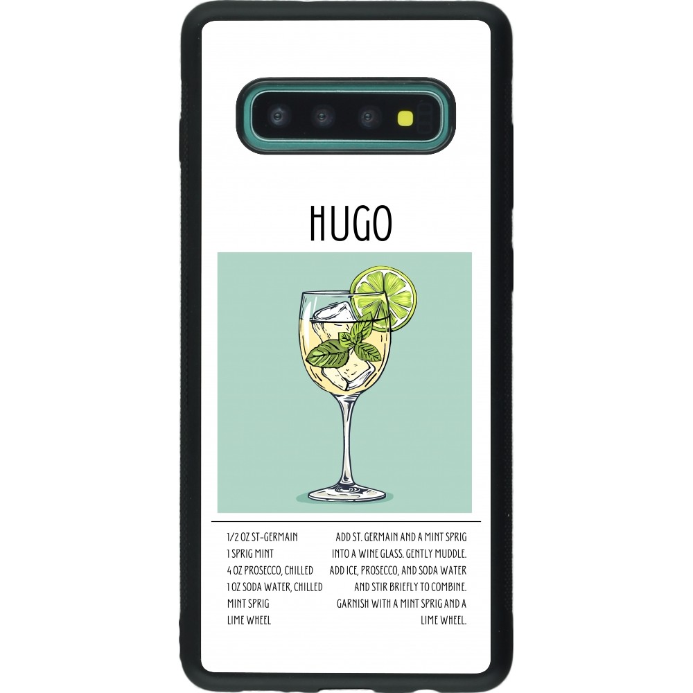 Samsung Galaxy S10+ Case Hülle - Silikon schwarz Cocktail Rezept Hugo