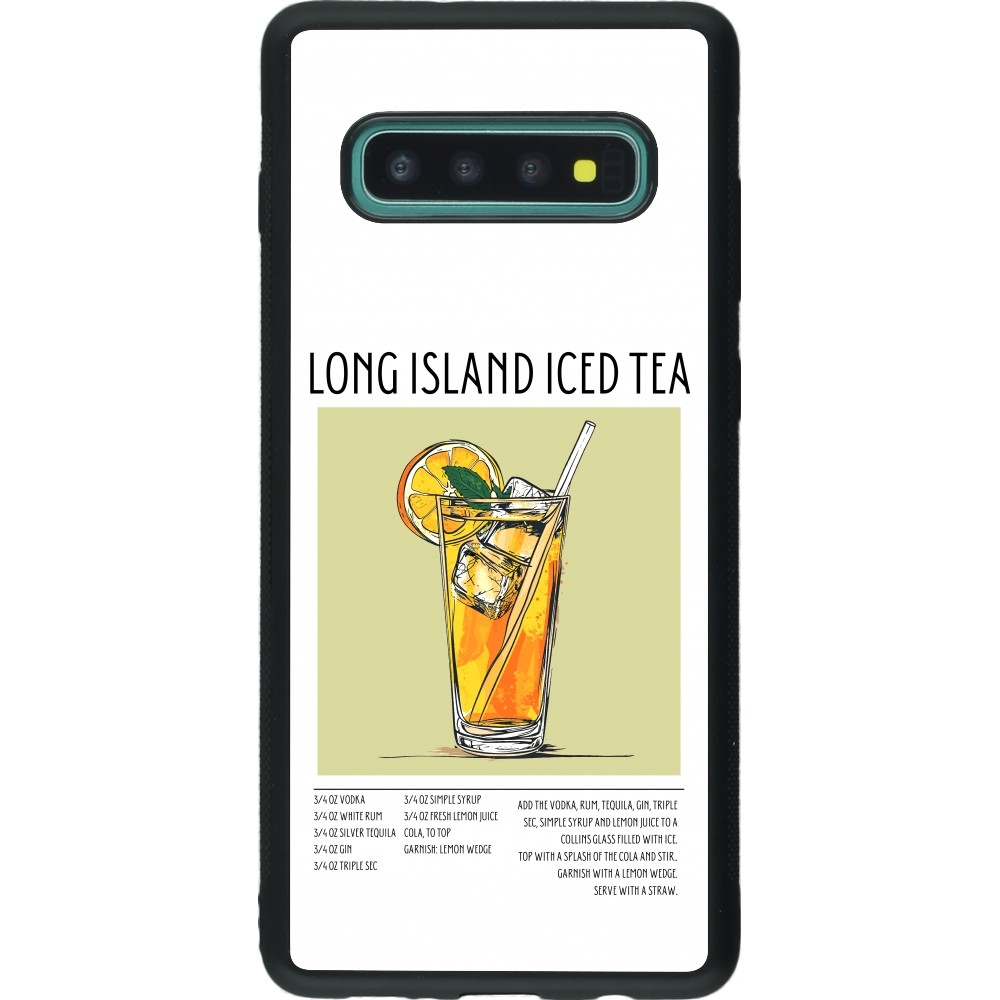 Samsung Galaxy S10+ Case Hülle - Silikon schwarz Cocktail Rezept Long Island Ice Tea