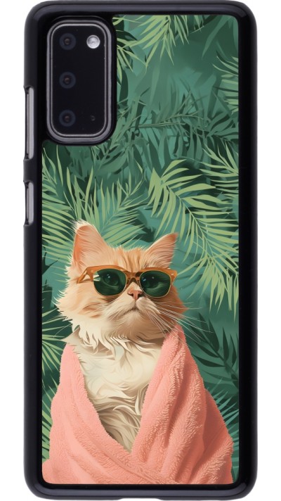 Samsung Galaxy S20 Case Hülle - Cat Summer Palms