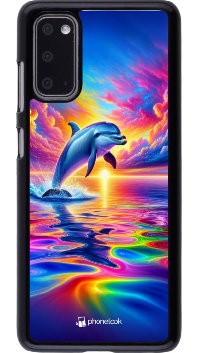 Samsung Galaxy S20 Case Hülle - Glücklicher Regenbogen-Delfin