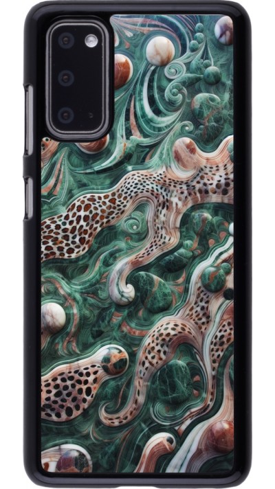 Samsung Galaxy S20 Case Hülle - Grüner Marmor und abstrakter Leopard