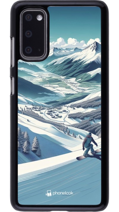 Samsung Galaxy S20 Case Hülle - Snowboarder Berg