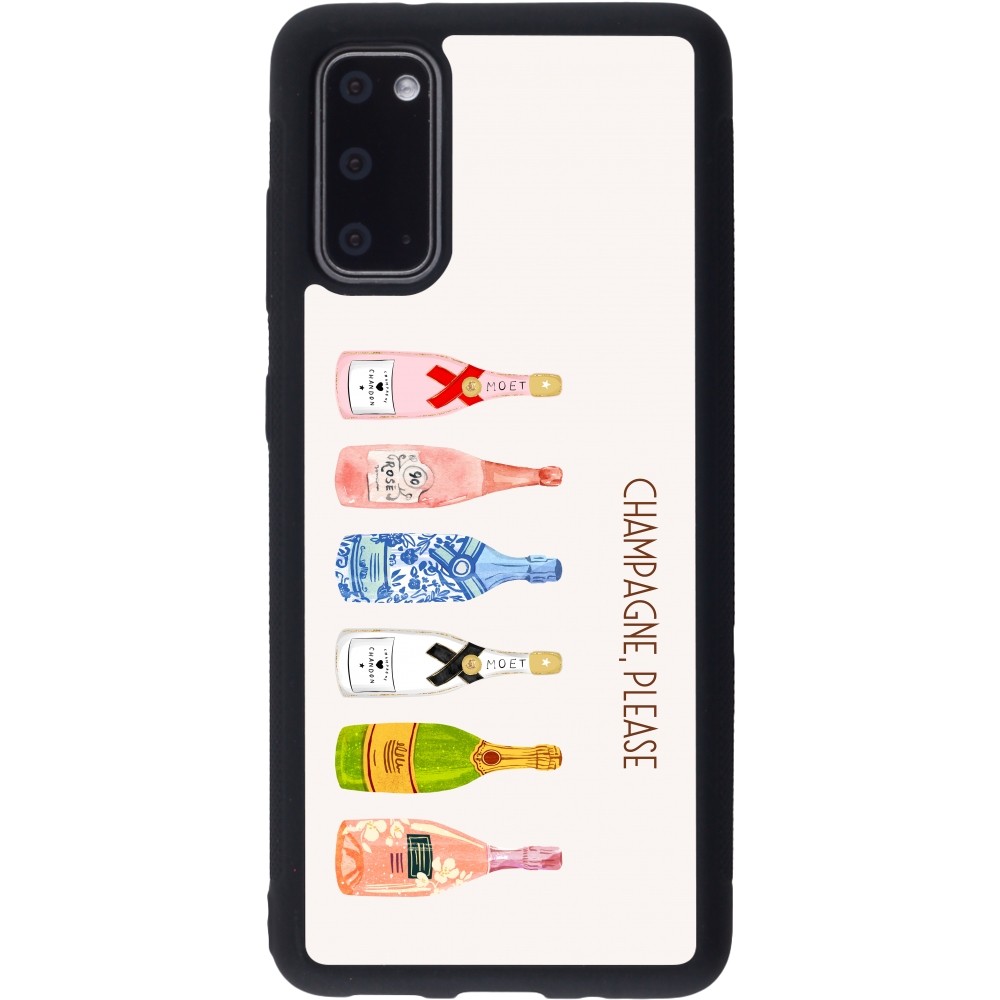 Samsung Galaxy S20 Case Hülle - Silikon schwarz Champagne Please