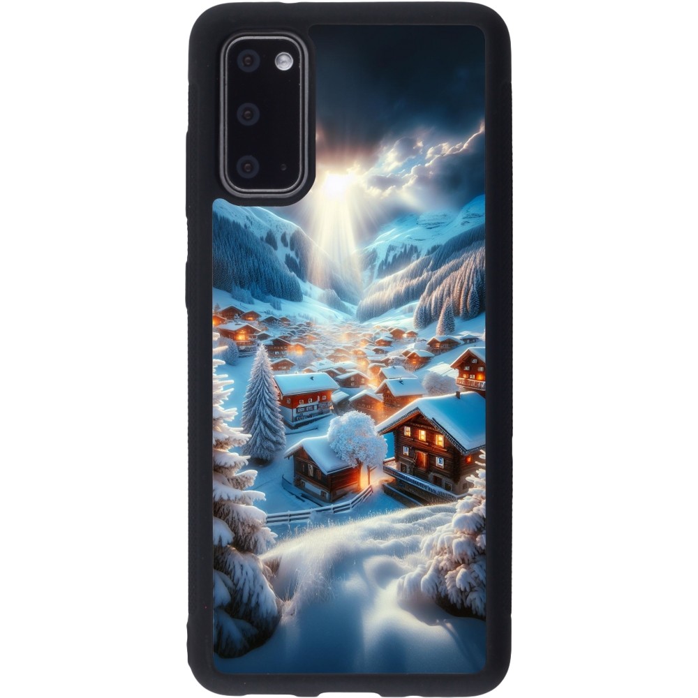 Samsung Galaxy S20 Case Hülle - Silikon schwarz Berg Schnee Licht