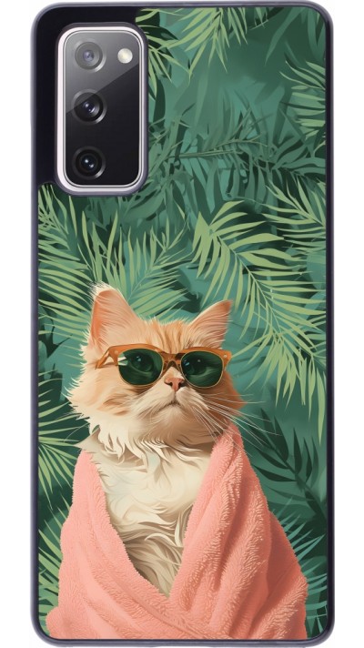 Samsung Galaxy S20 FE 5G Case Hülle - Cat Summer Palms