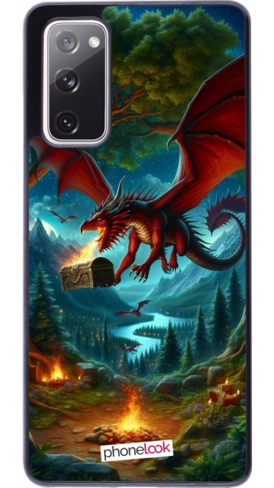 Samsung Galaxy S20 FE 5G Case Hülle - Drache Fliegend Wald Schatz