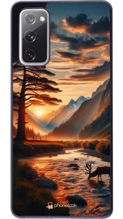 Samsung Galaxy S20 FE 5G Case Hülle - Tal Sonnenuntergang Hirsch Baum