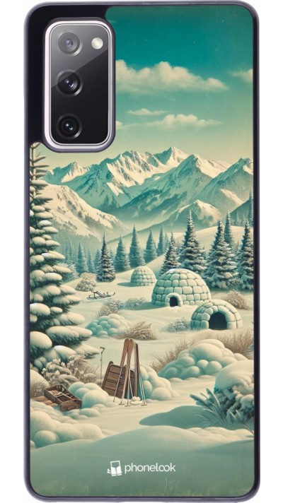 Samsung Galaxy S20 FE 5G Case Hülle - Vintage Schneebedeckter Berg Iglu