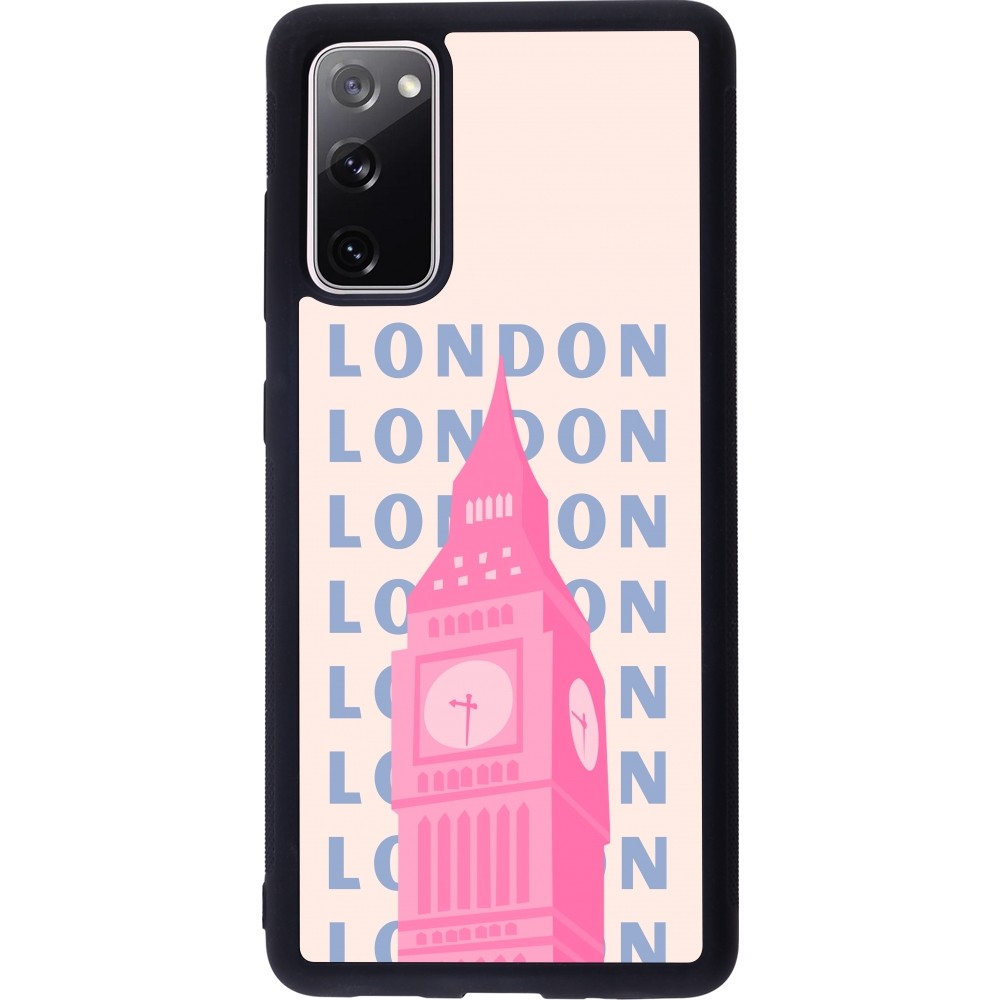 Samsung Galaxy S20 FE 5G Case Hülle - Silikon schwarz London Pink Print