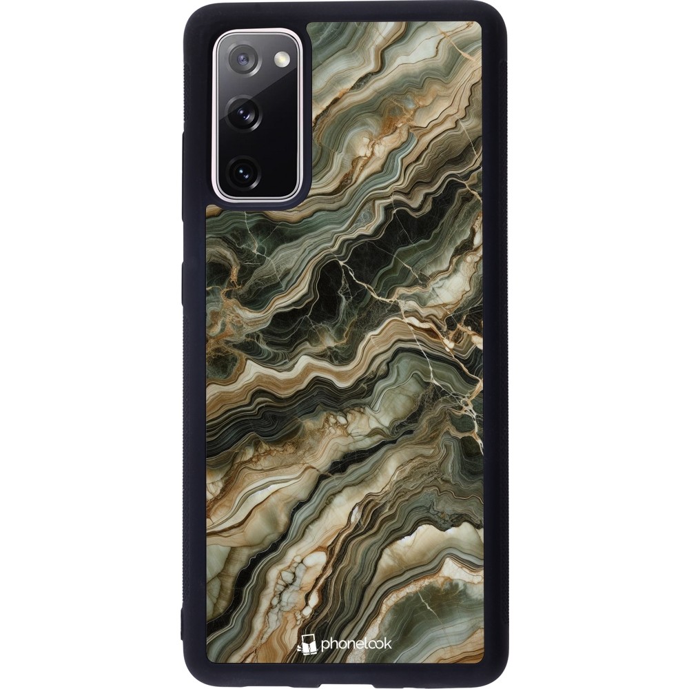 Samsung Galaxy S20 FE 5G Case Hülle - Silikon schwarz Oliv Marmor