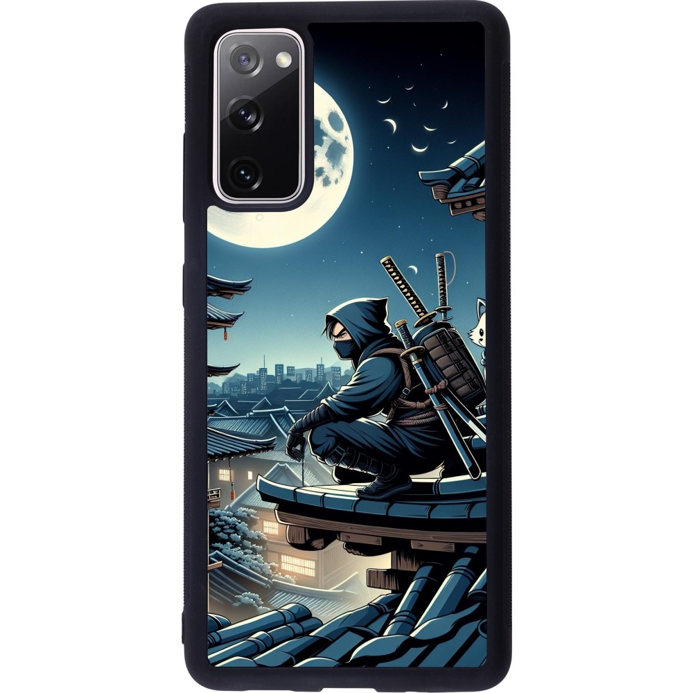 Samsung Galaxy S20 FE 5G Case Hülle - Silikon schwarz Ninja unter dem Mond