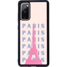 Samsung Galaxy S20 FE 5G Case Hülle - Silikon schwarz Paris Pink Print