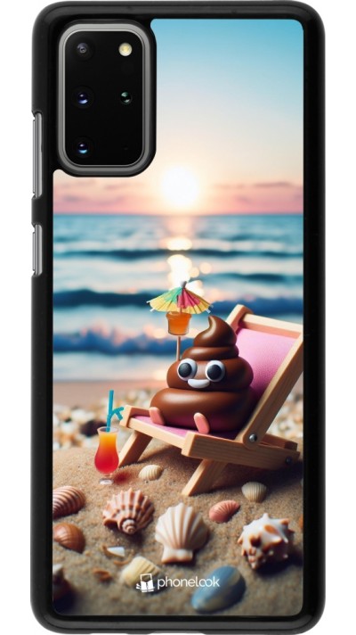 Samsung Galaxy S20+ Case Hülle - Kackhaufen Emoji auf Liegestuhl