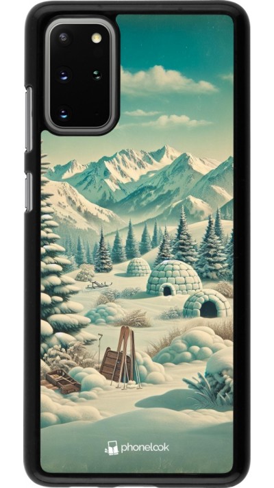 Samsung Galaxy S20+ Case Hülle - Vintage Schneebedeckter Berg Iglu