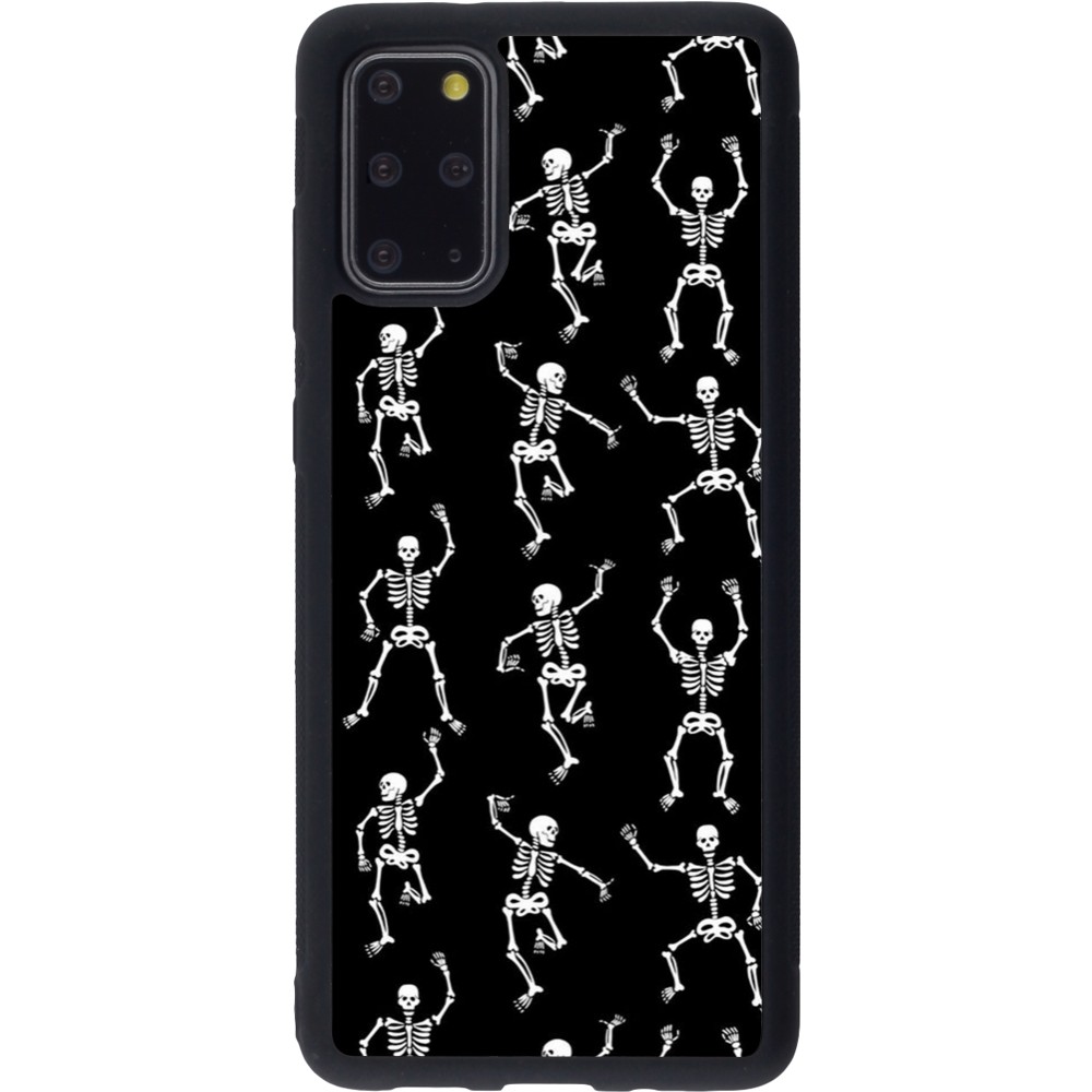 Samsung Galaxy S20+ Case Hülle - Silikon schwarz Halloween 2024 dancing skeleton