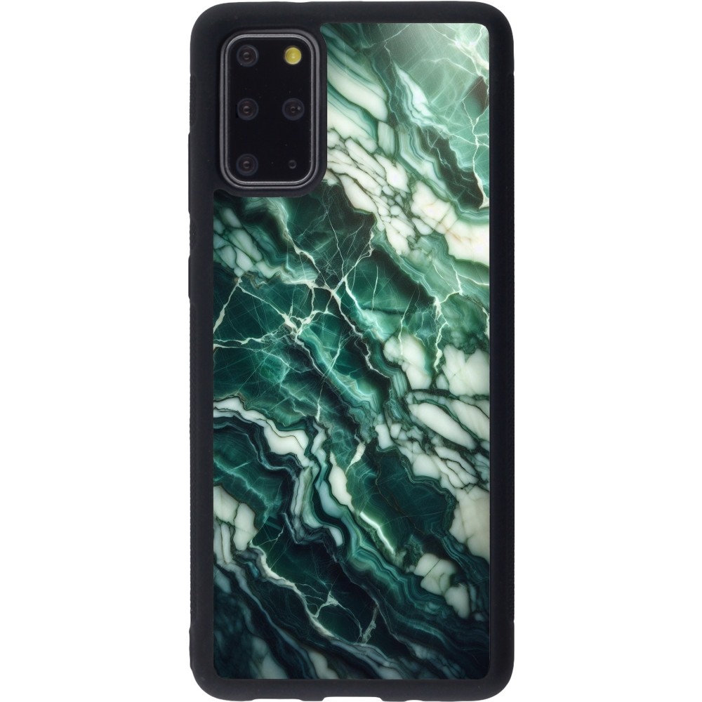 Samsung Galaxy S20+ Case Hülle - Silikon schwarz Majestätischer grüner Marmor