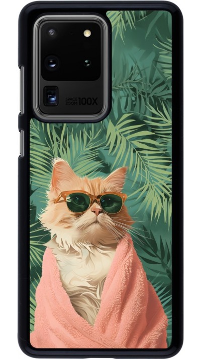 Samsung Galaxy S20 Ultra Case Hülle - Cat Summer Palms