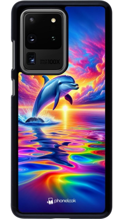 Samsung Galaxy S20 Ultra Case Hülle - Glücklicher Regenbogen-Delfin