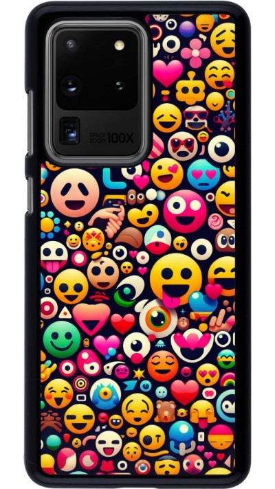 Samsung Galaxy S20 Ultra Case Hülle - Emoji Mix Farbe