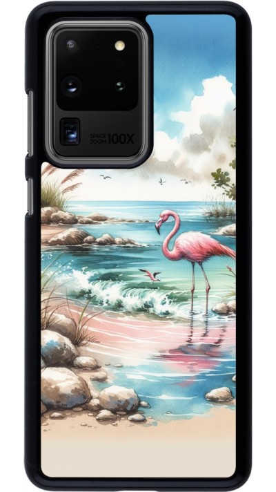 Samsung Galaxy S20 Ultra Case Hülle - Flamingo Aquarell