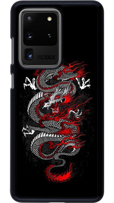 Samsung Galaxy S20 Ultra Case Hülle - Japanese style Dragon Tattoo Red Black