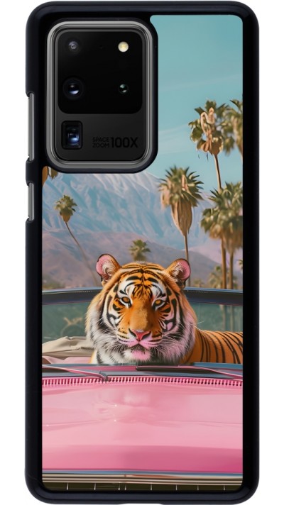 Coque Samsung Galaxy S20 Ultra - Tigre voiture rose