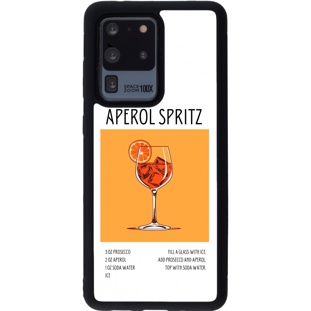 Samsung Galaxy S20 Ultra Case Hülle - Silikon schwarz Cocktail Rezept Aperol Spritz