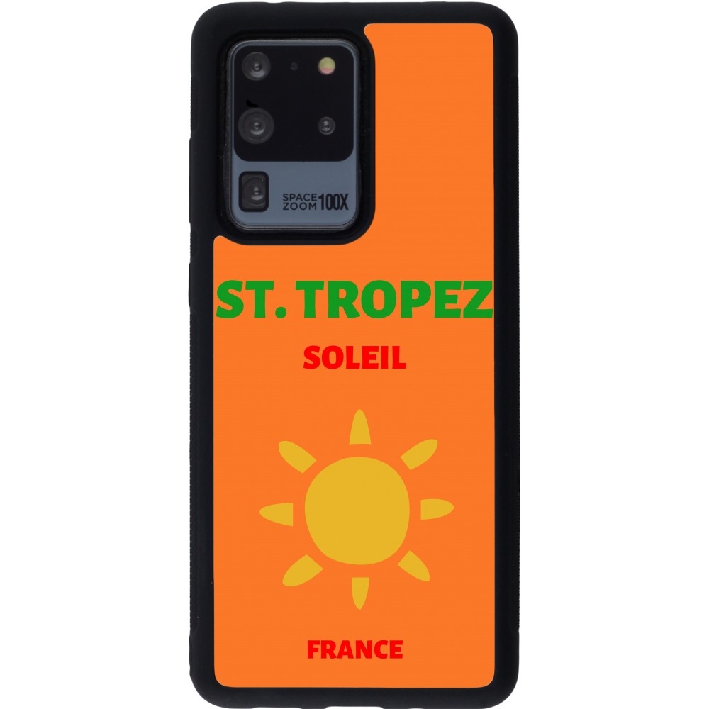 Samsung Galaxy S20 Ultra Case Hülle - Silikon schwarz Pop Summer Destination St-Tropez