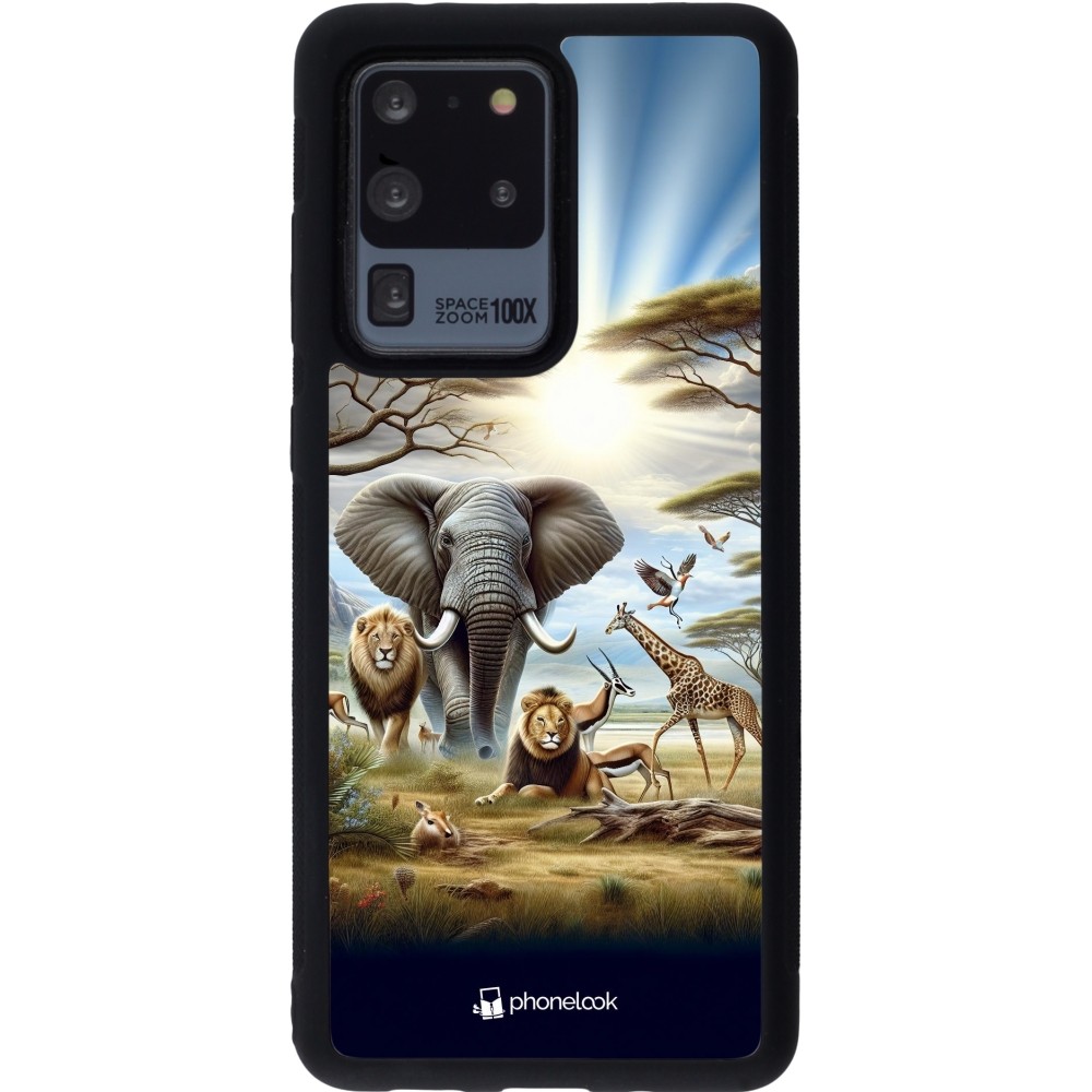 Samsung Galaxy S20 Ultra Case Hülle - Silikon schwarz Afrikanisches Wildleben