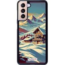 Samsung Galaxy S21 5G Case Hülle - Chalet Berg verschneit