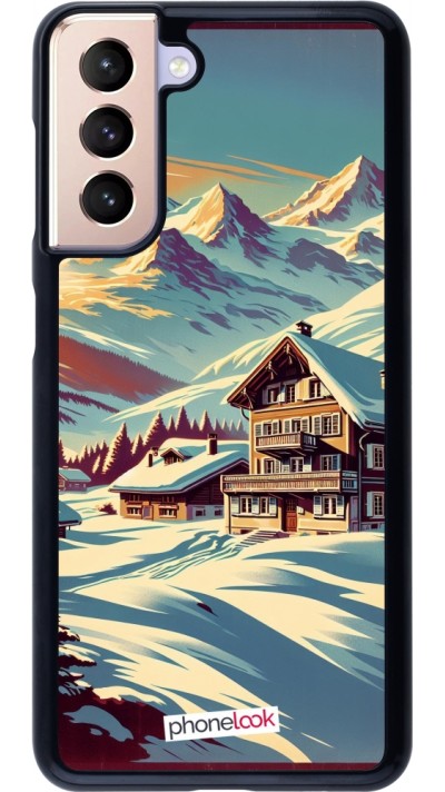 Samsung Galaxy S21 5G Case Hülle - Chalet Berg verschneit