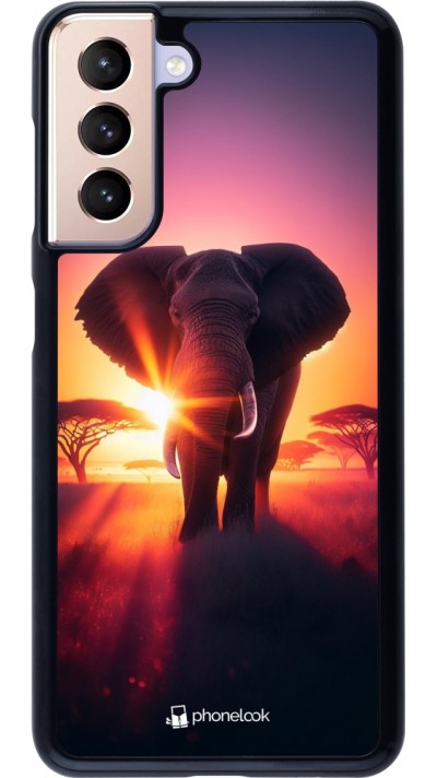 Samsung Galaxy S21 5G Case Hülle - Elefant Sonnenaufgang Schönheit