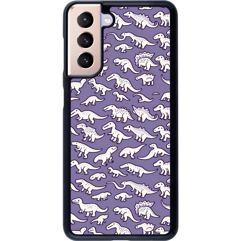 Samsung Galaxy S21 5G Case Hülle - Mini-Dino-Muster violett