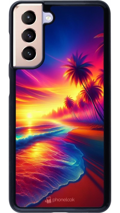 Samsung Galaxy S21 5G Case Hülle - Strand Sonnenuntergang auffällig