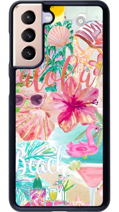 Samsung Galaxy S21 5G Case Hülle - Preppy Collage Aloha