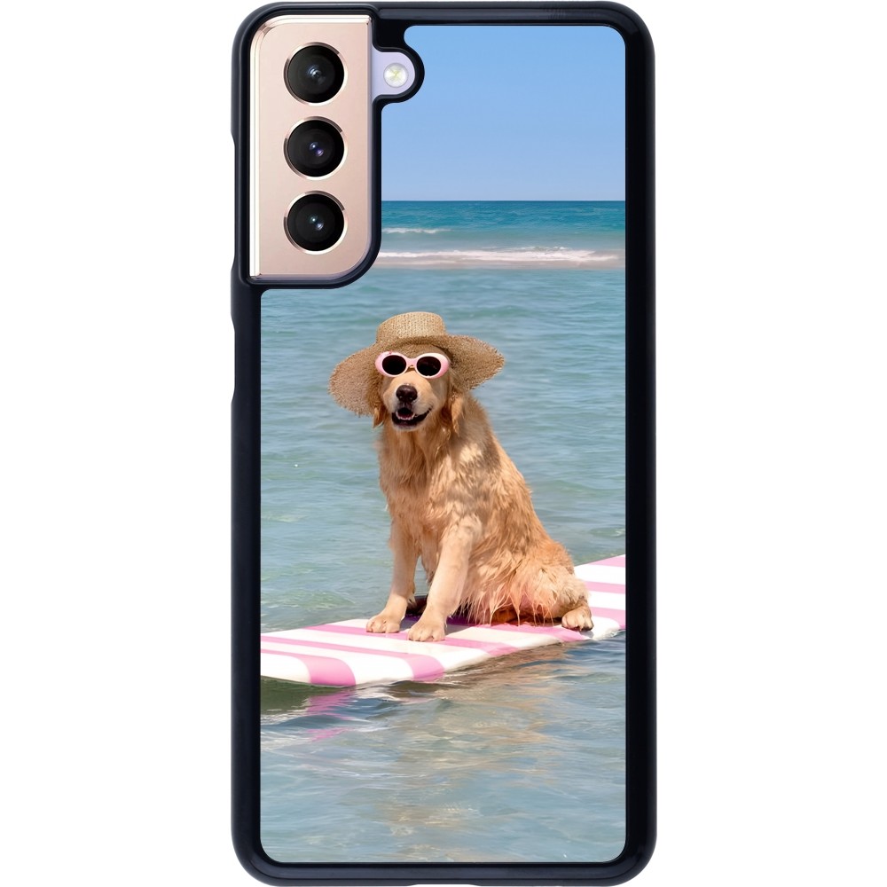 Samsung Galaxy S21 5G Case Hülle - Summer Dog on Paddle