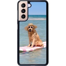 Samsung Galaxy S21 5G Case Hülle - Summer Dog on Paddle