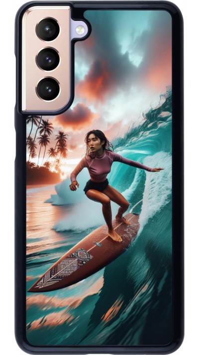 Samsung Galaxy S21 5G Case Hülle - Surferin aus Bali