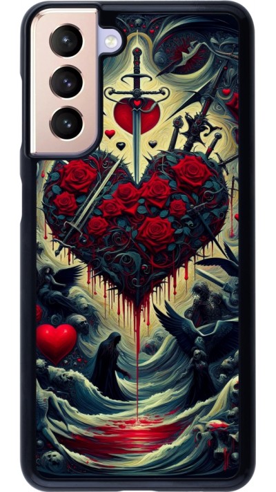 Samsung Galaxy S21 5G Case Hülle - Dunkle Liebe Herz Blut