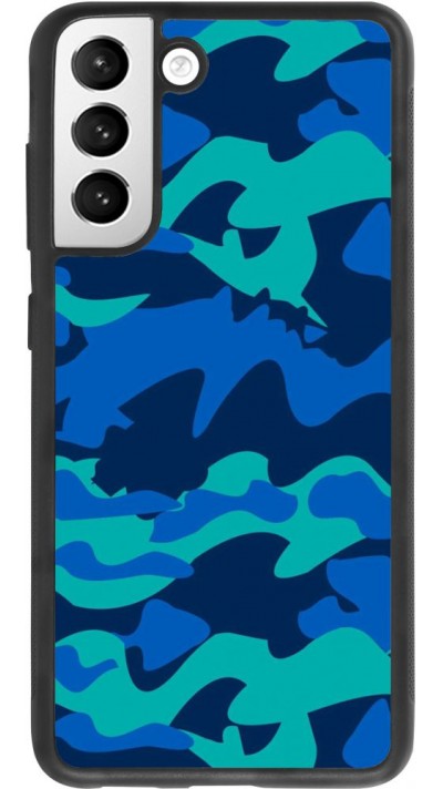 Hülle Samsung Galaxy S21 FE 5G - Silikon schwarz Camo Blue