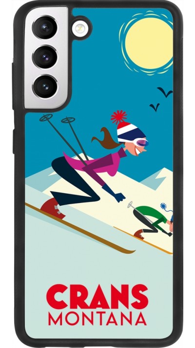 Samsung Galaxy S21 FE 5G Case Hülle - Silikon schwarz Crans-Montana Ski Downhill