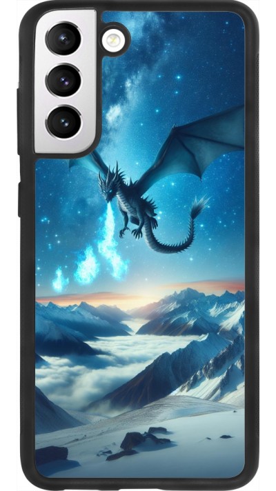 Samsung Galaxy S21 FE 5G Case Hülle - Silikon schwarz Drache nächtliche Berg