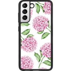 Samsung Galaxy S21 FE 5G Case Hülle - Silikon schwarz Easter 2024 pink flowers