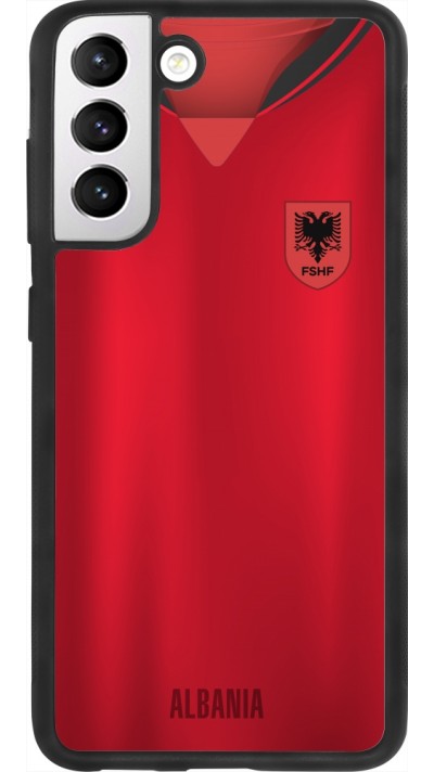 Coque Samsung Galaxy S21 FE 5G - Silicone rigide noir Maillot de football Albanie personnalisable