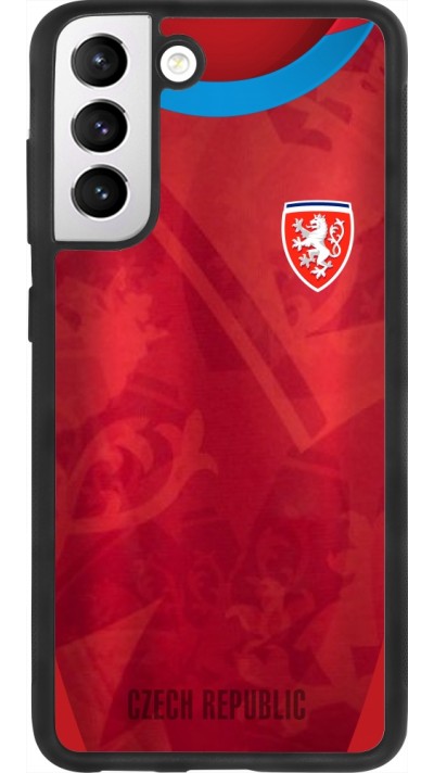 Coque Samsung Galaxy S21 FE 5G - Silicone rigide noir Maillot de football République Tchèque personnalisable