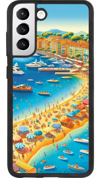 Samsung Galaxy S21 FE 5G Case Hülle - Silikon schwarz French Riviera People